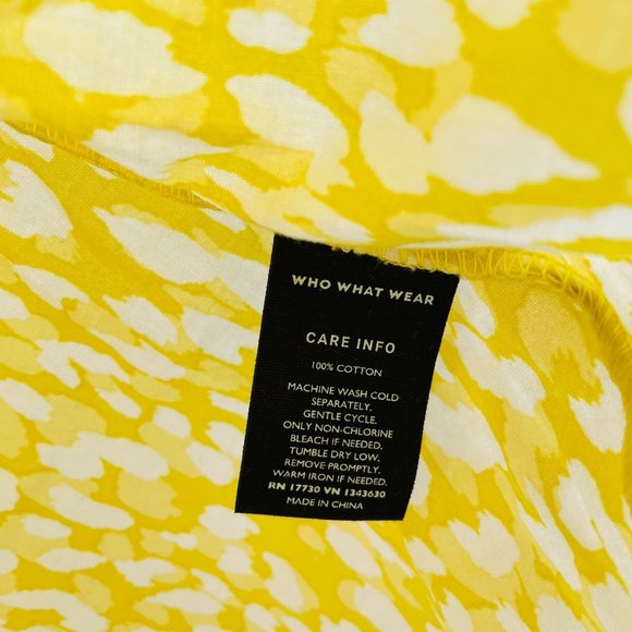 Who What Wear Women's Dress Medium Maxi Long Sleeve Yellow Leopard Print New - Picture 9 of 10